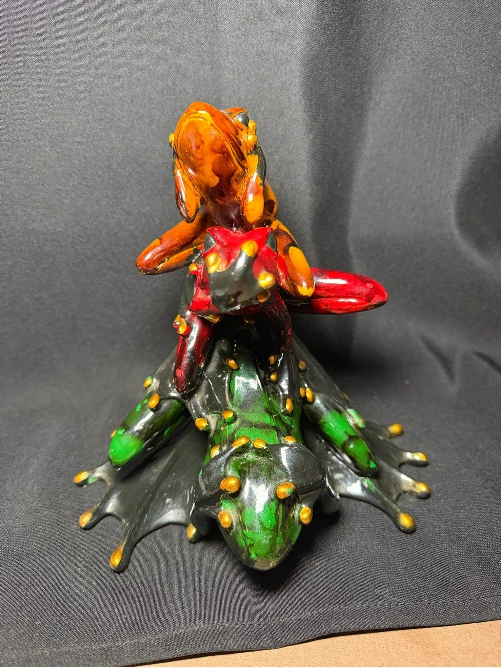 Trio Wise Frogs Hear No Evil Speak No Evil See No Evil Totem Style 7.75